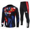 Manchester United Training Sweatshirts Quarter-zip 2024-25 Schwarze Für Herren